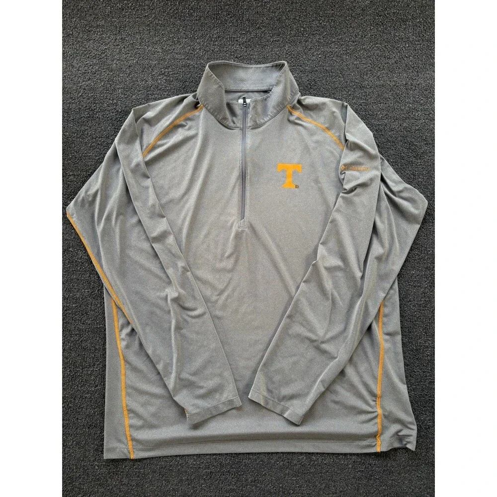 Columbia Tennessee Volunteers Grey 1/4 Zip Pullover Size XL